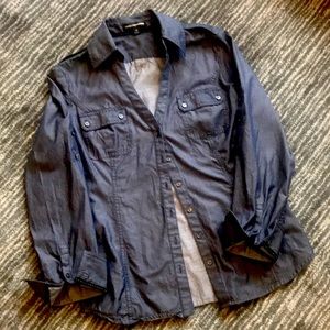 Express design studio slim fit button down size M